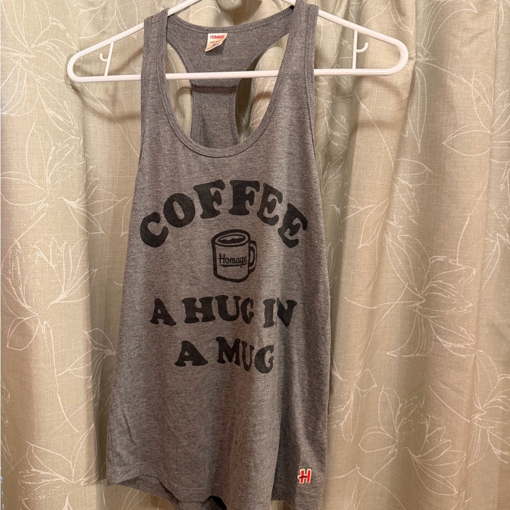 HOMAGE Gray Racerback Tank Top